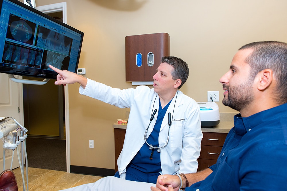 Doctor showing x-rays