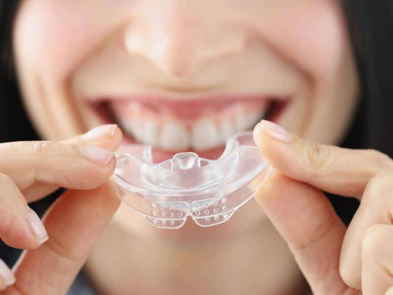 A mouth guard used in sleep apnea treatment in Copperas Cove, TX